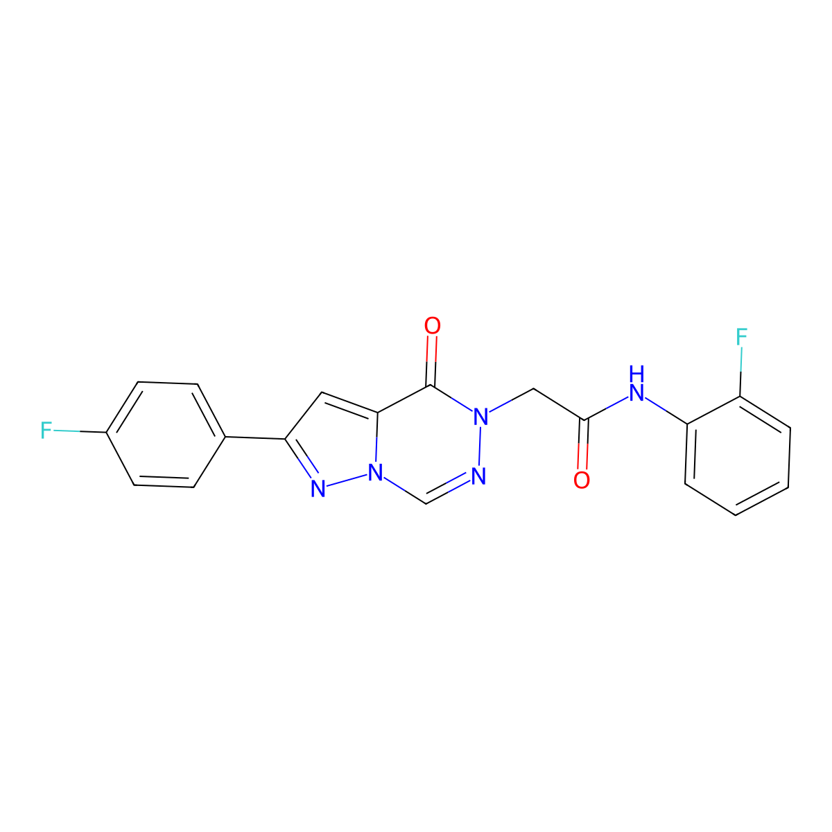 N-(2-fluorophenyl)-2-[2-(4-fluorophenyl)-4-oxopyrazolo[1,5-d][1,2,4]triazin-5(4H)-yl]acetamide molecular structure, CAS 1021045-87-3