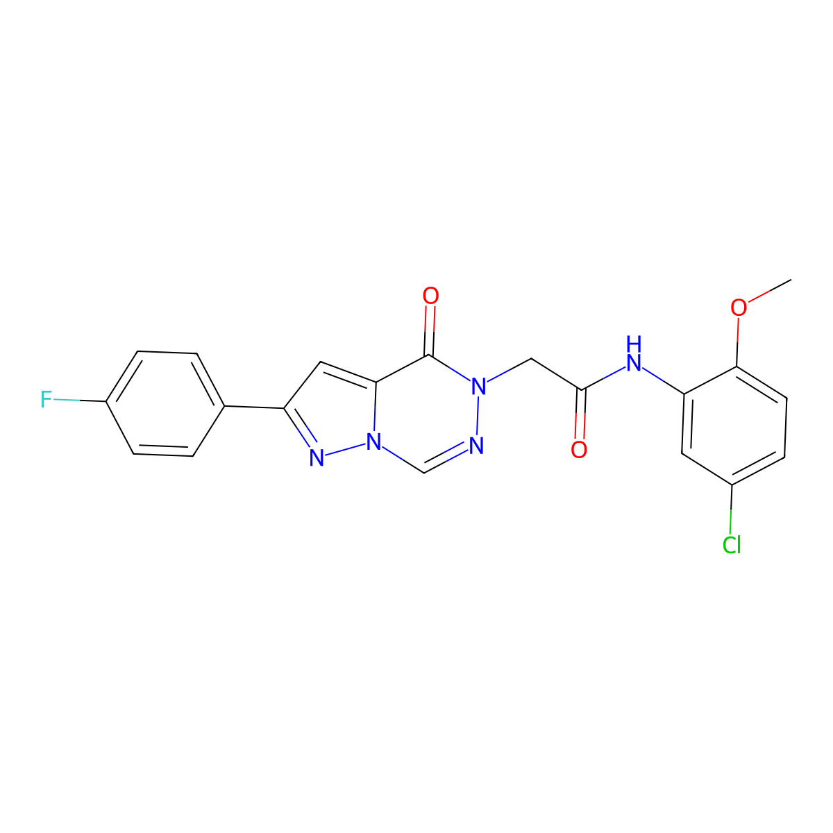 N-(5-chloro-2-methoxyphenyl)-2-[2-(4-fluorophenyl)-4-oxopyrazolo[1,5-d][1,2,4]triazin-5(4H)-yl]acetamide molecular structure, CAS 1021045-93-1