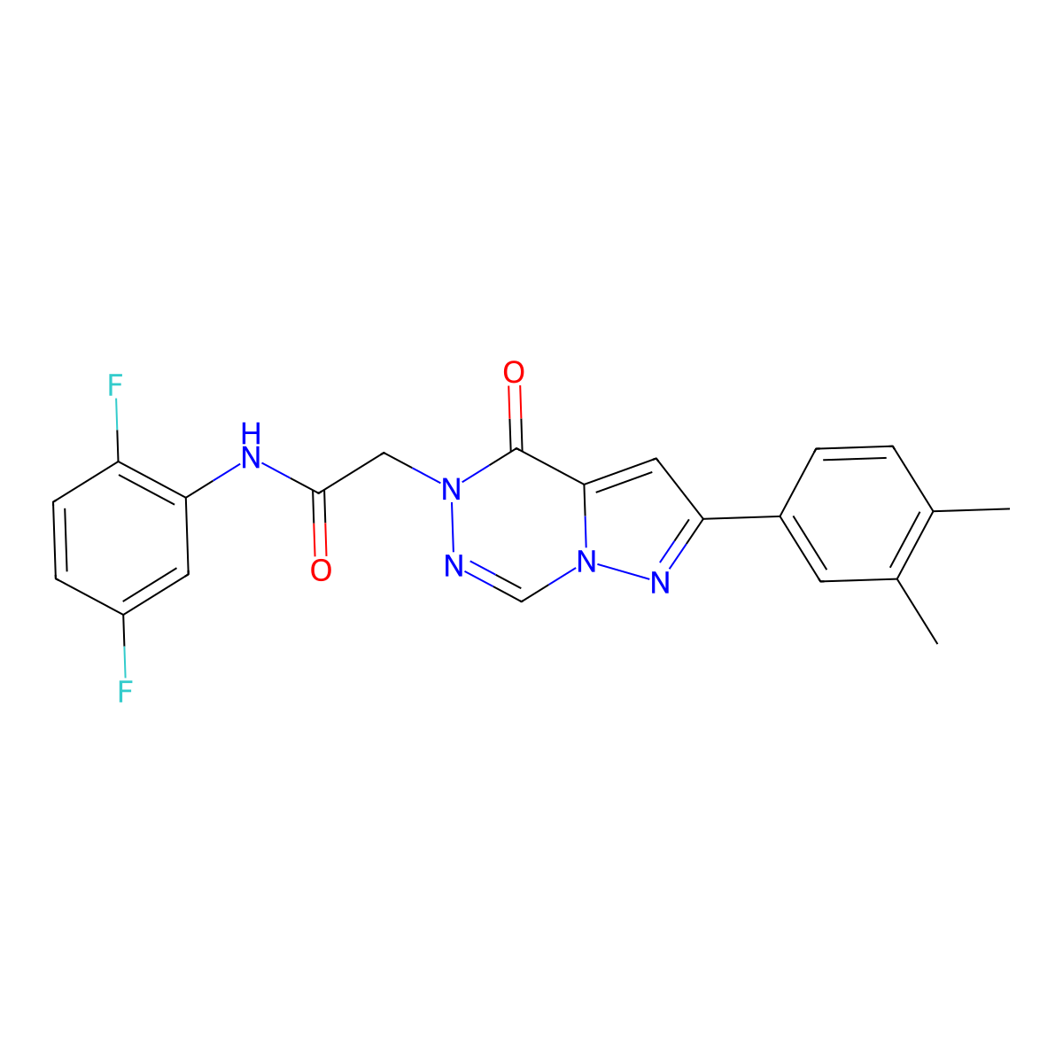 N-(2,5-difluorophenyl)-2-[2-(3,4-dimethylphenyl)-4-oxopyrazolo[1,5-d][1,2,4]triazin-5(4H)-yl]acetamide molecular structure, CAS 1021046-23-0