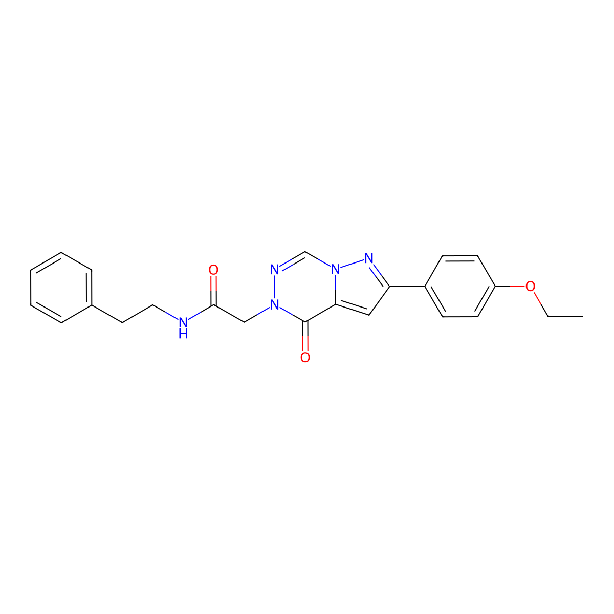 2-[2-(4-ethoxyphenyl)-4-oxopyrazolo[1,5-d][1,2,4]triazin-5(4H)-yl]-N-(2-phenylethyl)acetamide molecular structure, CAS 1021046-26-3