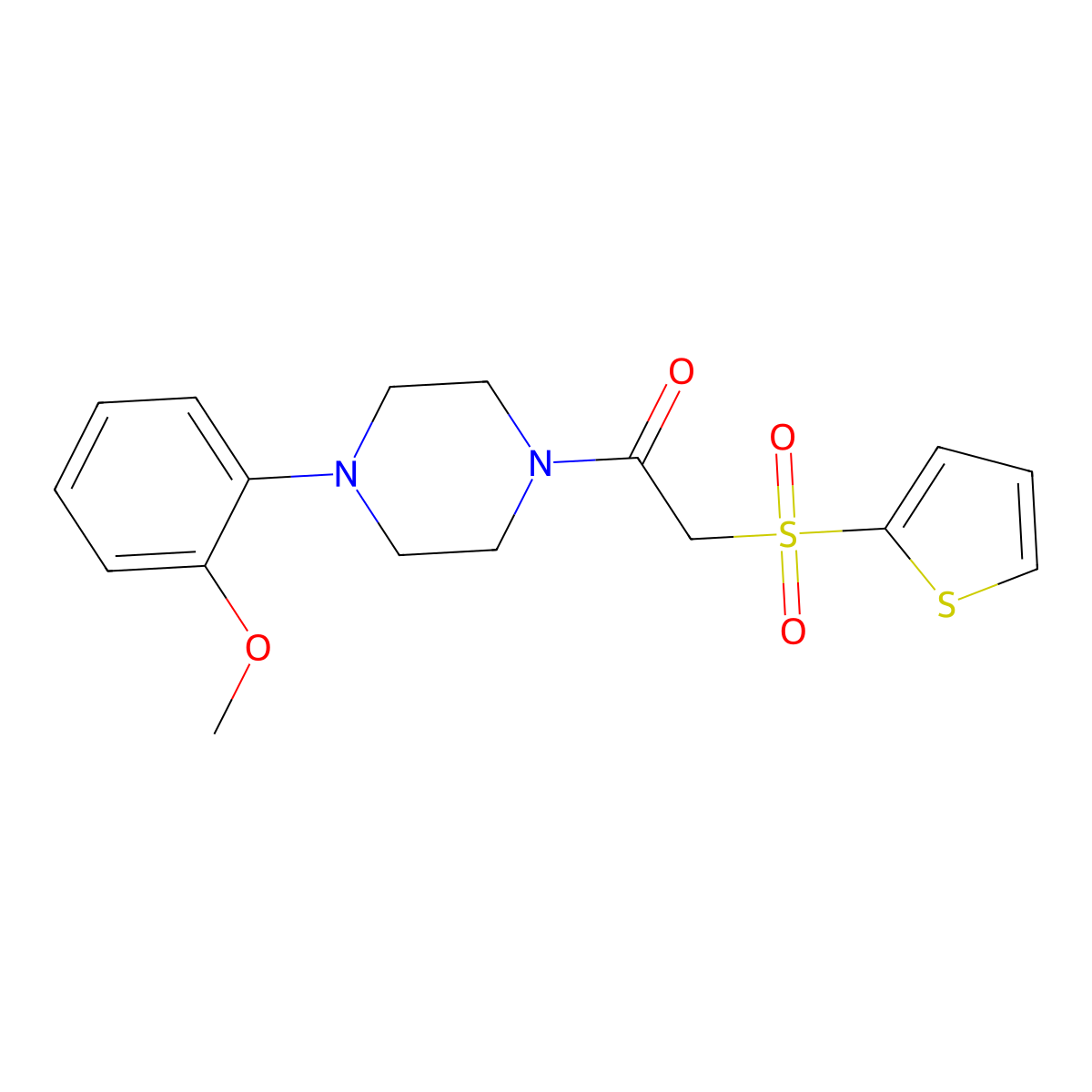 1-(2-Methoxyphenyl)-4-[(2-thienylsulfonyl)acetyl]piperazine molecular structure, CAS 1021046-47-8