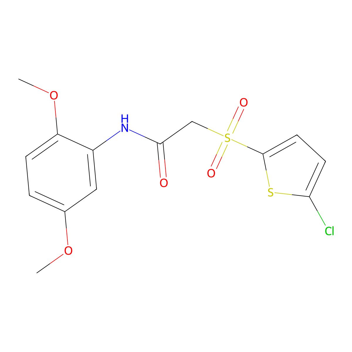 2-[(5-chlorothiophen-2-yl)sulfonyl]-N-(2,5-dimethoxyphenyl)acetamide molecular structure, CAS 1021046-76-3
