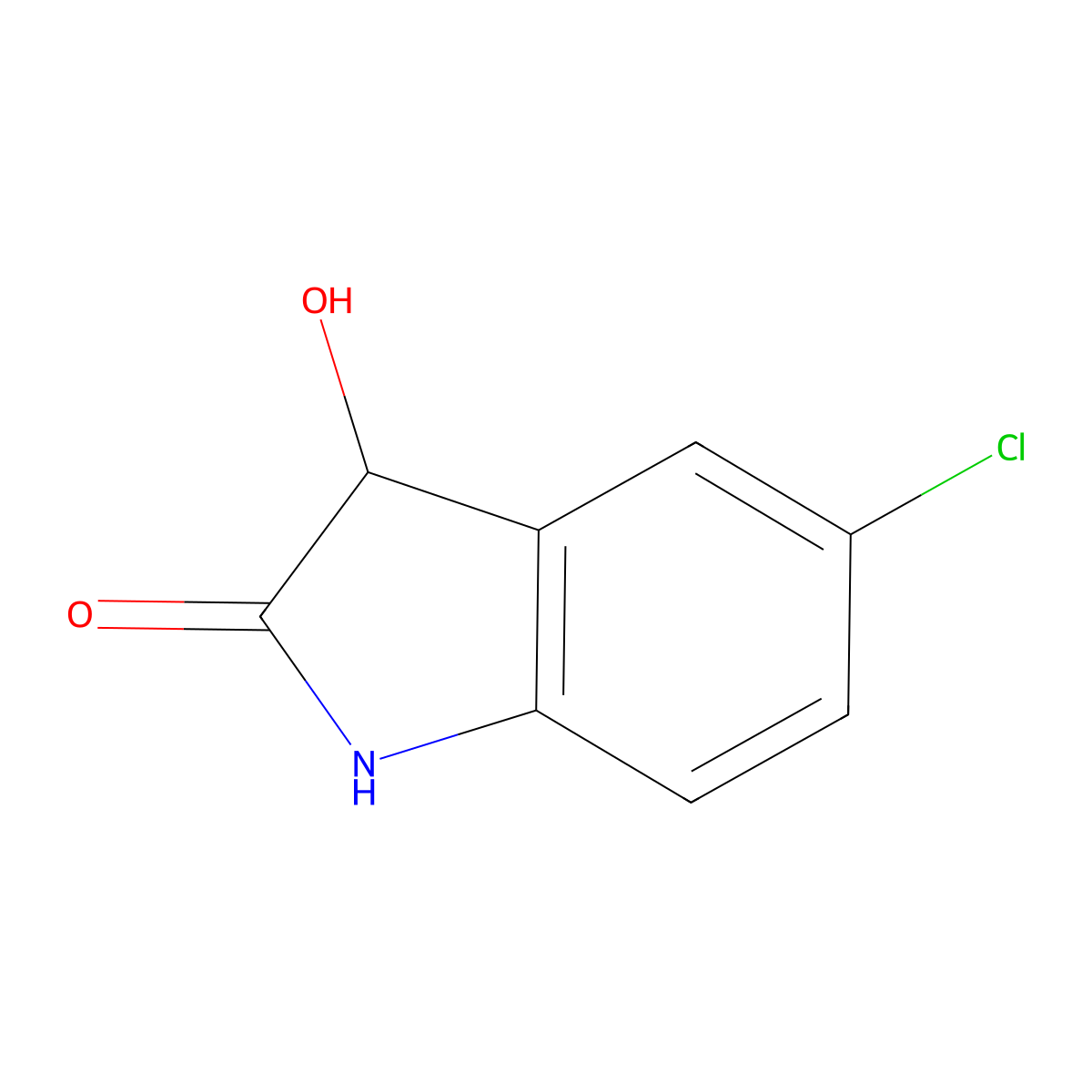 5-Chloro-3-hydroxy-2,3-dihydro-1H-indol-2-one molecular structure, CAS 1021047-09-5