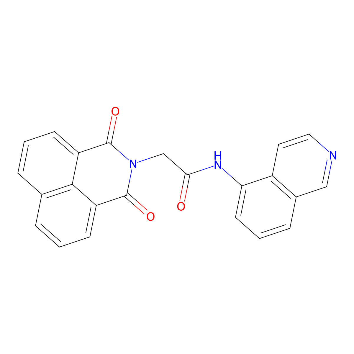2-(1,3-dioxo-1H-benzo[de]isoquinolin-2(3H)-yl)-N-(isoquinolin-5-yl)acetamide molecular structure, CAS 1021047-19-7