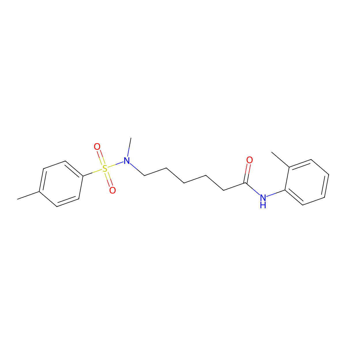 6-(N,4-dimethylphenylsulfonamido)-N-(o-tolyl)hexanamide molecular structure, CAS 1021047-27-7