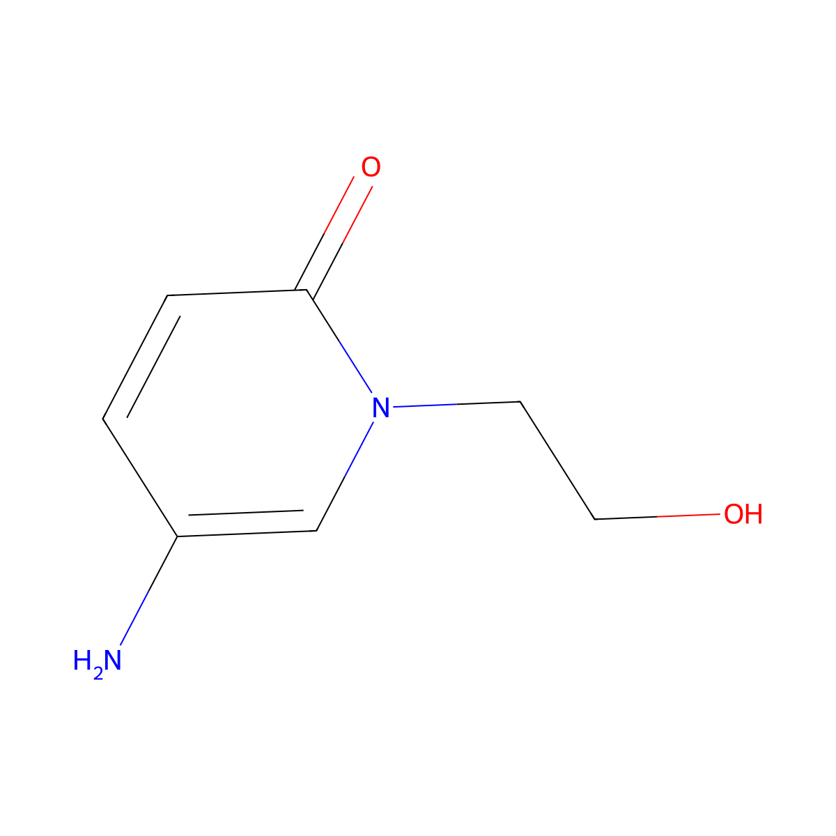 5-Amino-1-(2-hydroxyethyl)-1,2-dihydropyridin-2-one molecular structure, CAS 1021047-93-7