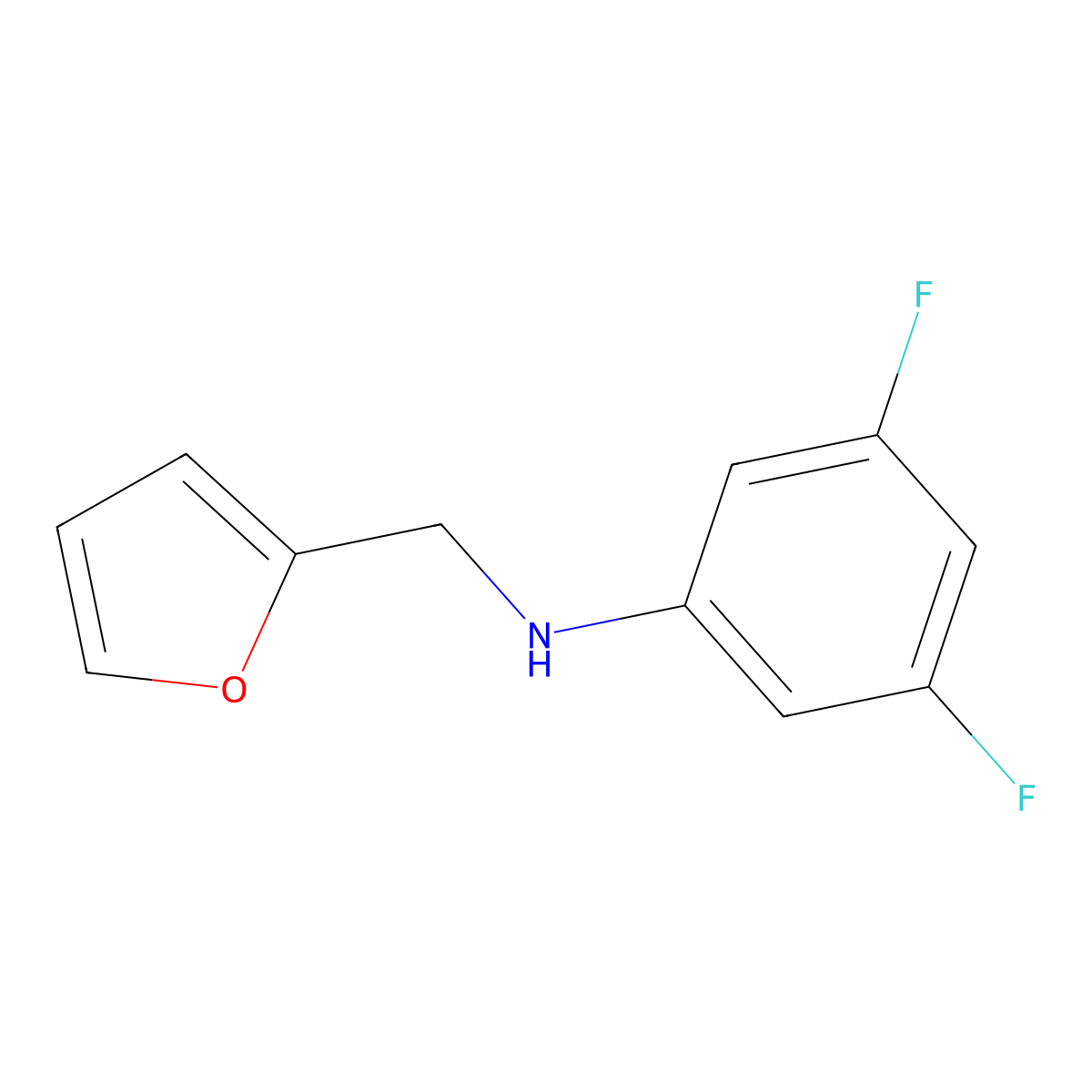 (3,5-Difluorophenyl)(2-furylmethyl)amine molecular structure, CAS 1021049-63-7