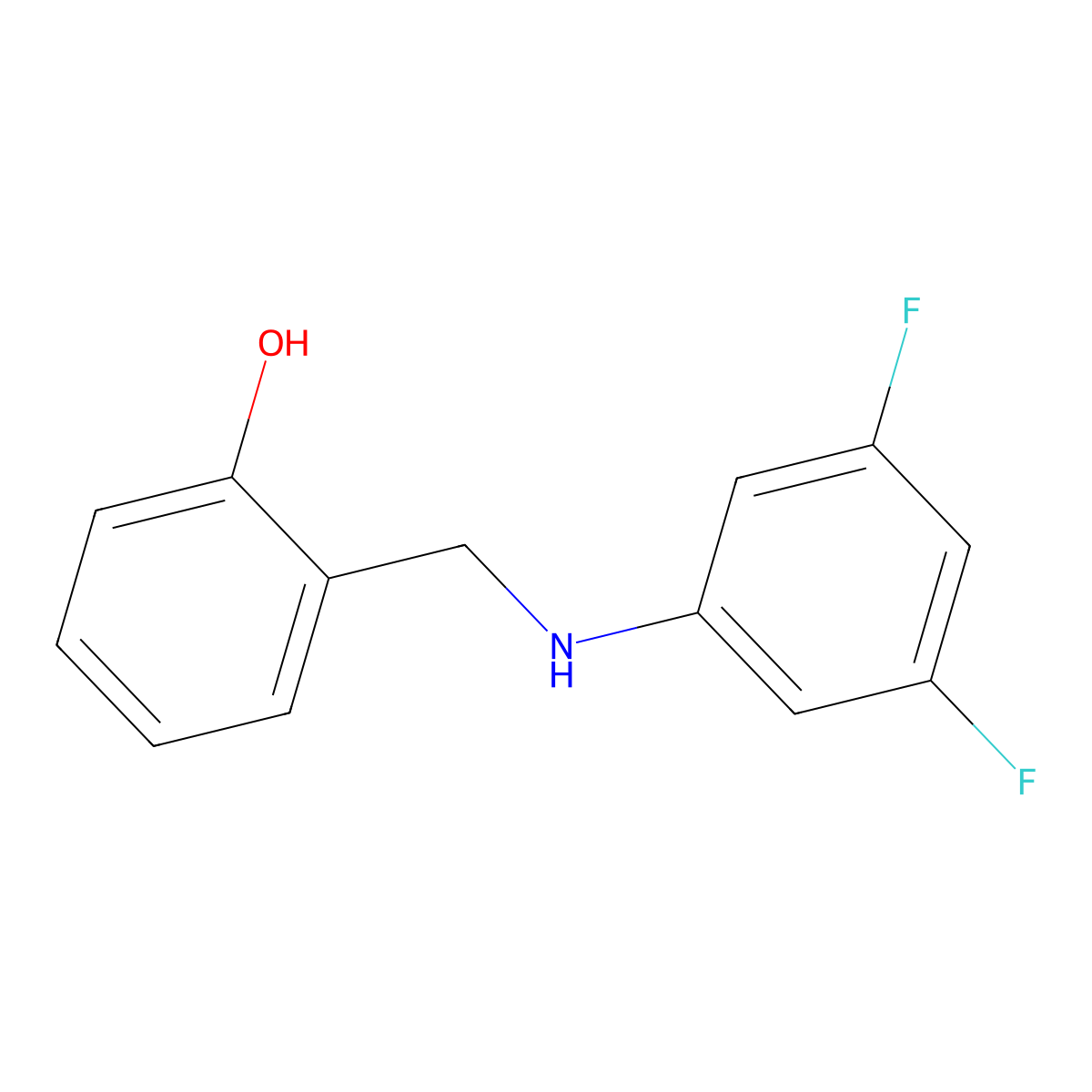 2-{[(3,5-Difluorophenyl)amino]methyl}phenol molecular structure, CAS 1021049-70-6