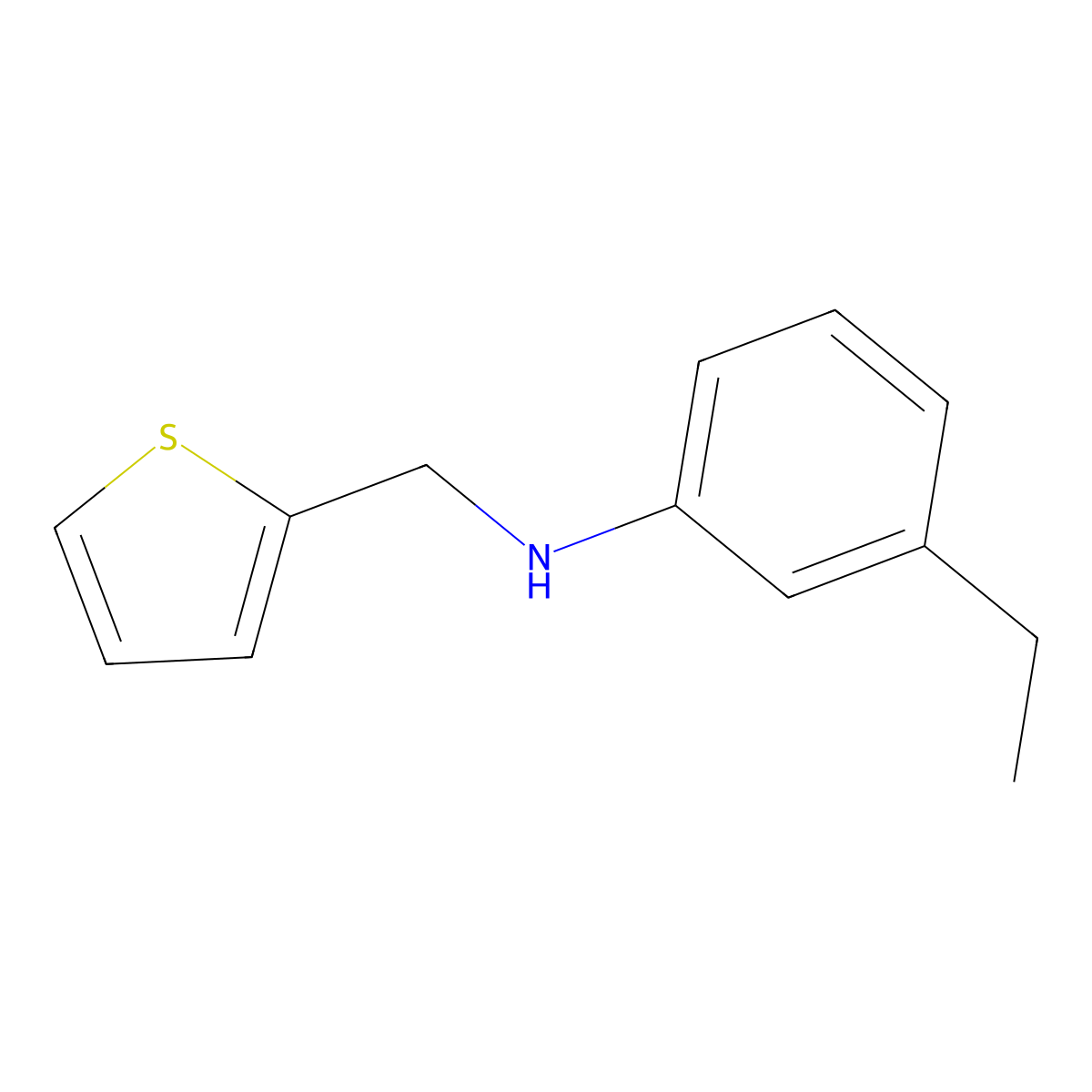 3-ethyl-N-[(thiophen-2-yl)methyl]aniline molecular structure, CAS 1021050-27-0