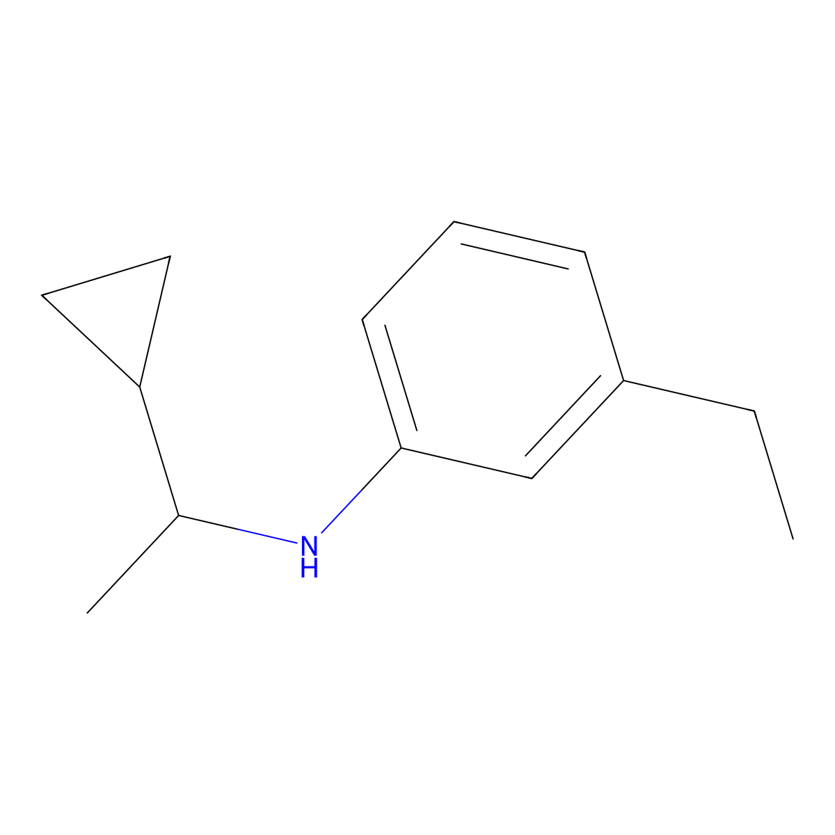 N-(1-cyclopropylethyl)-3-ethylaniline molecular structure, CAS 1021050-55-4