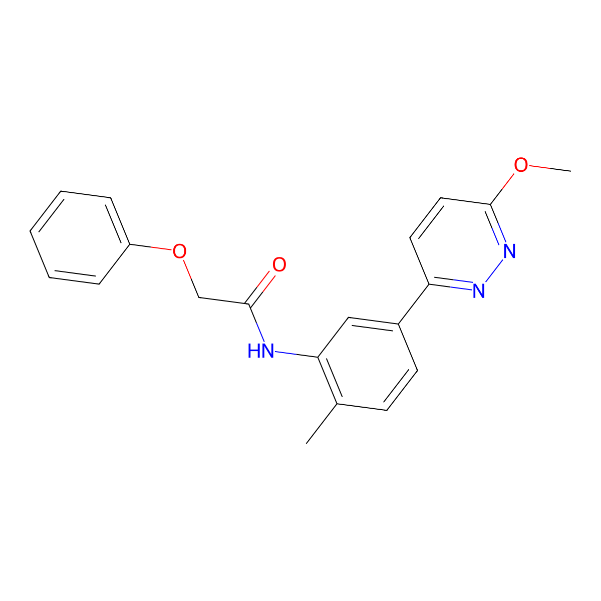 N-[5-(6-methoxypyridazin-3-yl)-2-methylphenyl]-2-phenoxyacetamide molecular structure, CAS 1021050-56-5