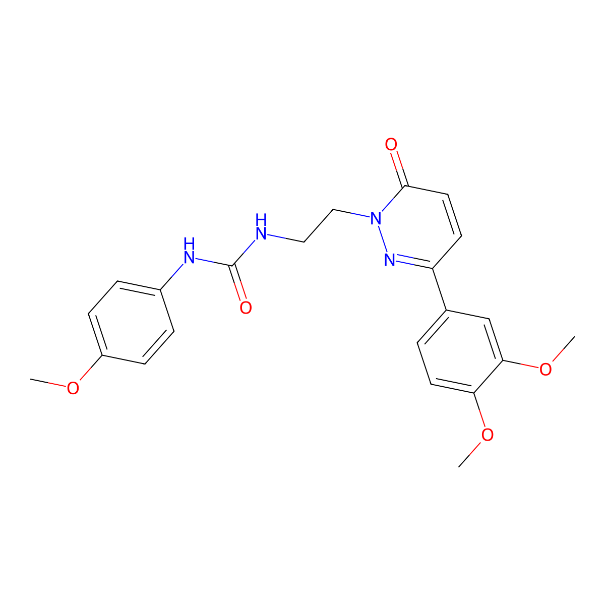 1-(2-(3-(3,4-dimethoxyphenyl)-6-oxopyridazin-1(6H)-yl)ethyl)-3-(4-methoxyphenyl)urea molecular structure, CAS 1021050-73-6