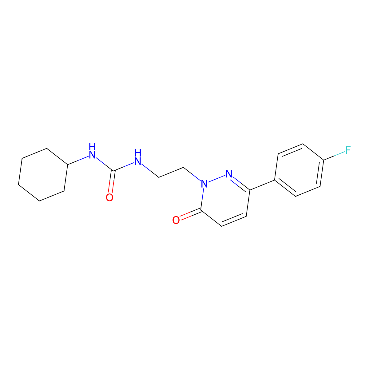 1-cyclohexyl-3-(2-(3-(4-fluorophenyl)-6-oxopyridazin-1(6H)-yl)ethyl)urea molecular structure, CAS 1021050-75-8