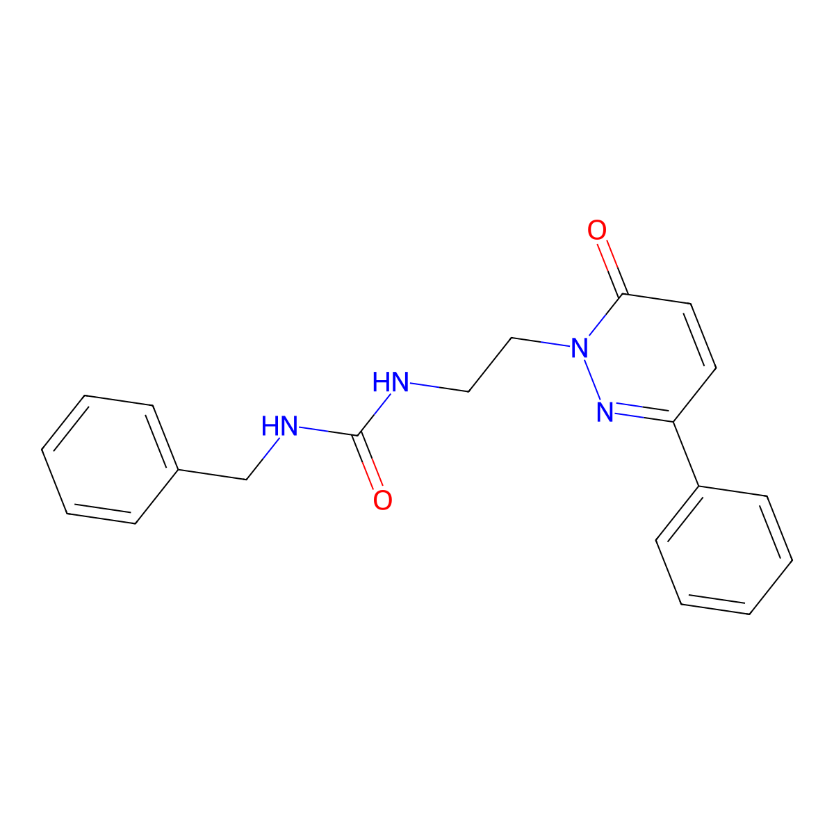 1-benzyl-3-(2-(6-oxo-3-phenylpyridazin-1(6H)-yl)ethyl)urea molecular structure, CAS 1021050-79-2