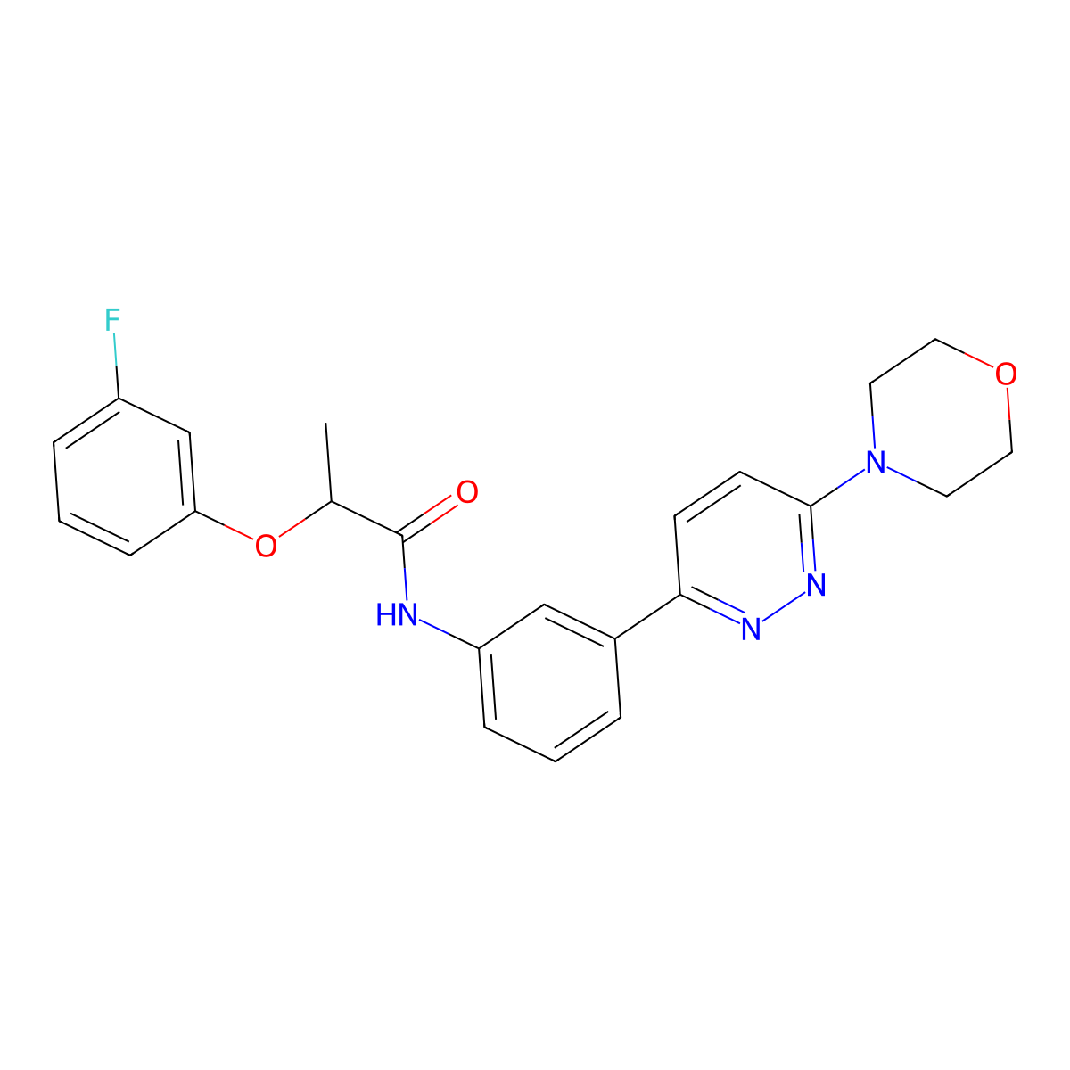 2-(3-fluorophenoxy)-N-(3-(6-morpholinopyridazin-3-yl)phenyl)propanamide molecular structure, CAS 1021050-90-7