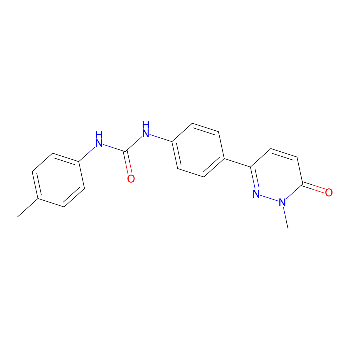 1-(4-(1-Methyl-6-oxo-1,6-dihydropyridazin-3-yl)phenyl)-3-(p-tolyl)urea molecular structure, CAS 1021050-93-0