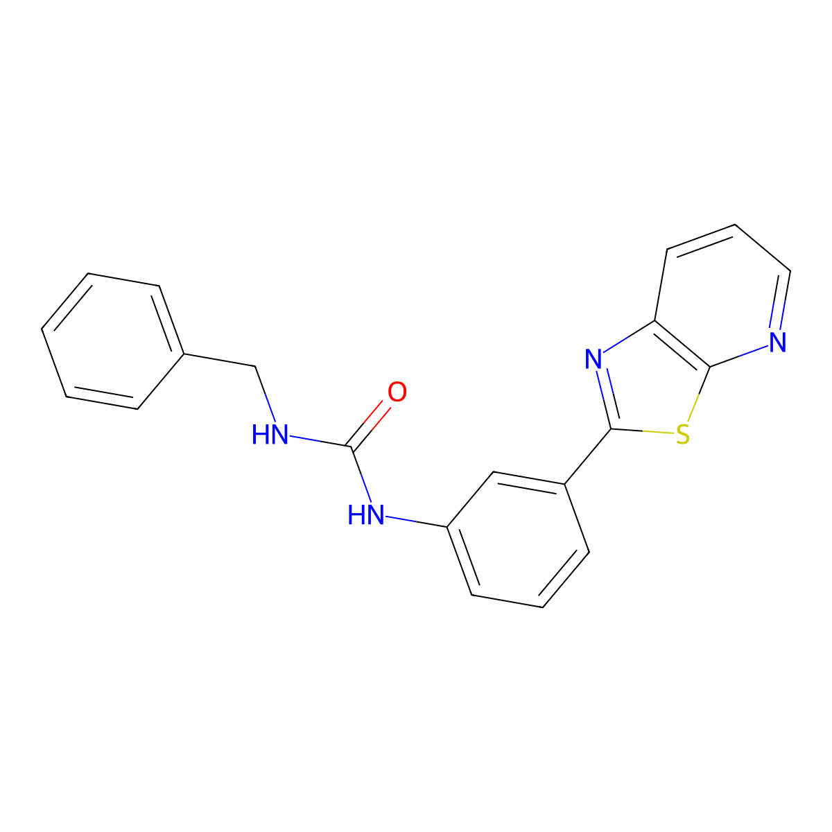 1-Benzyl-3-(3-(thiazolo[5,4-b]pyridin-2-yl)phenyl)urea molecular structure, CAS 1021051-03-5