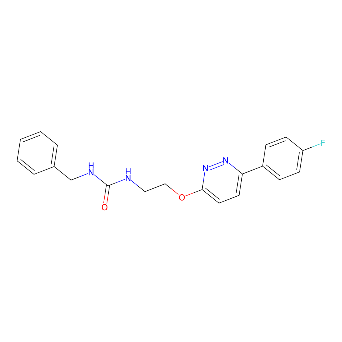 1-Benzyl-3-(2-((6-(4-fluorophenyl)pyridazin-3-yl)oxy)ethyl)urea molecular structure, CAS 1021051-51-3