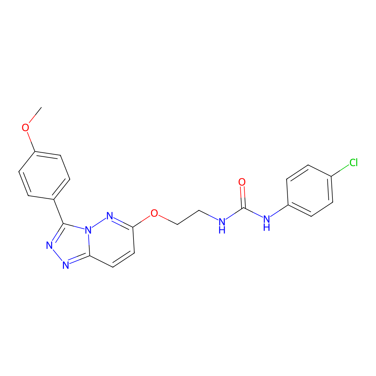 1-(4-Chlorophenyl)-3-(2-((3-(4-methoxyphenyl)-[1,2,4]triazolo[4,3-b]pyridazin-6-yl)oxy)ethyl)urea molecular structure, CAS 1021051-60-4
