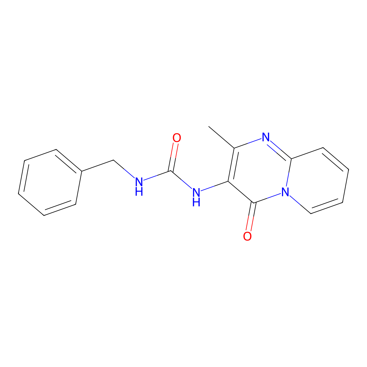 1-benzyl-3-(2-methyl-4-oxo-4H-pyrido[1,2-a]pyrimidin-3-yl)urea molecular structure, CAS 1021051-69-3