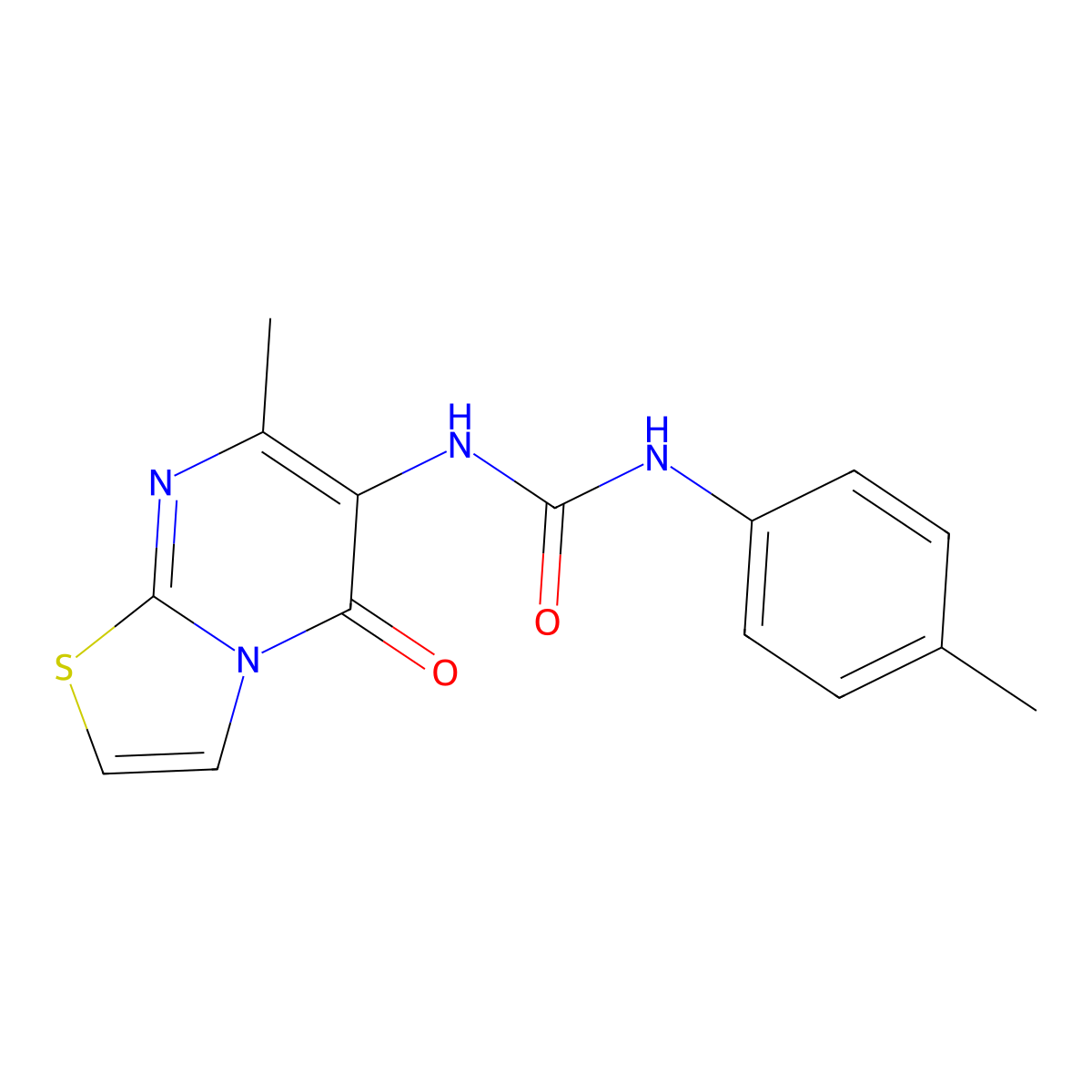 1-(7-methyl-5-oxo-5H-thiazolo[3,2-a]pyrimidin-6-yl)-3-(p-tolyl)urea molecular structure, CAS 1021051-71-7