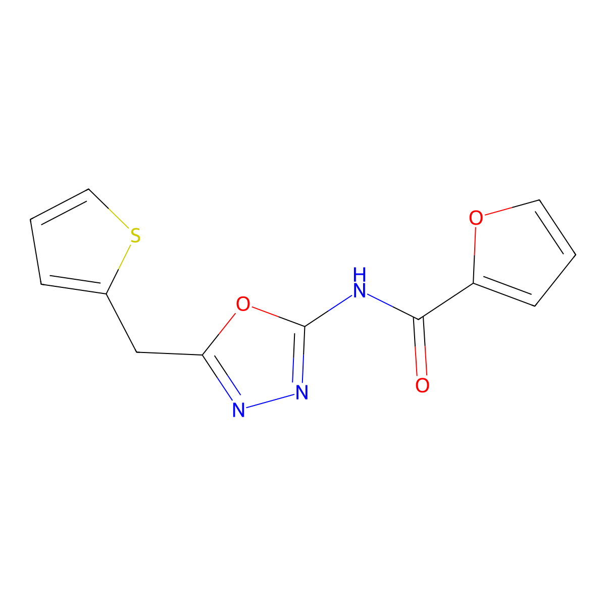 N-(5-(thiophen-2-ylmethyl)-1,3,4-oxadiazol-2-yl)furan-2-carboxamide molecular structure, CAS 1021051-85-3