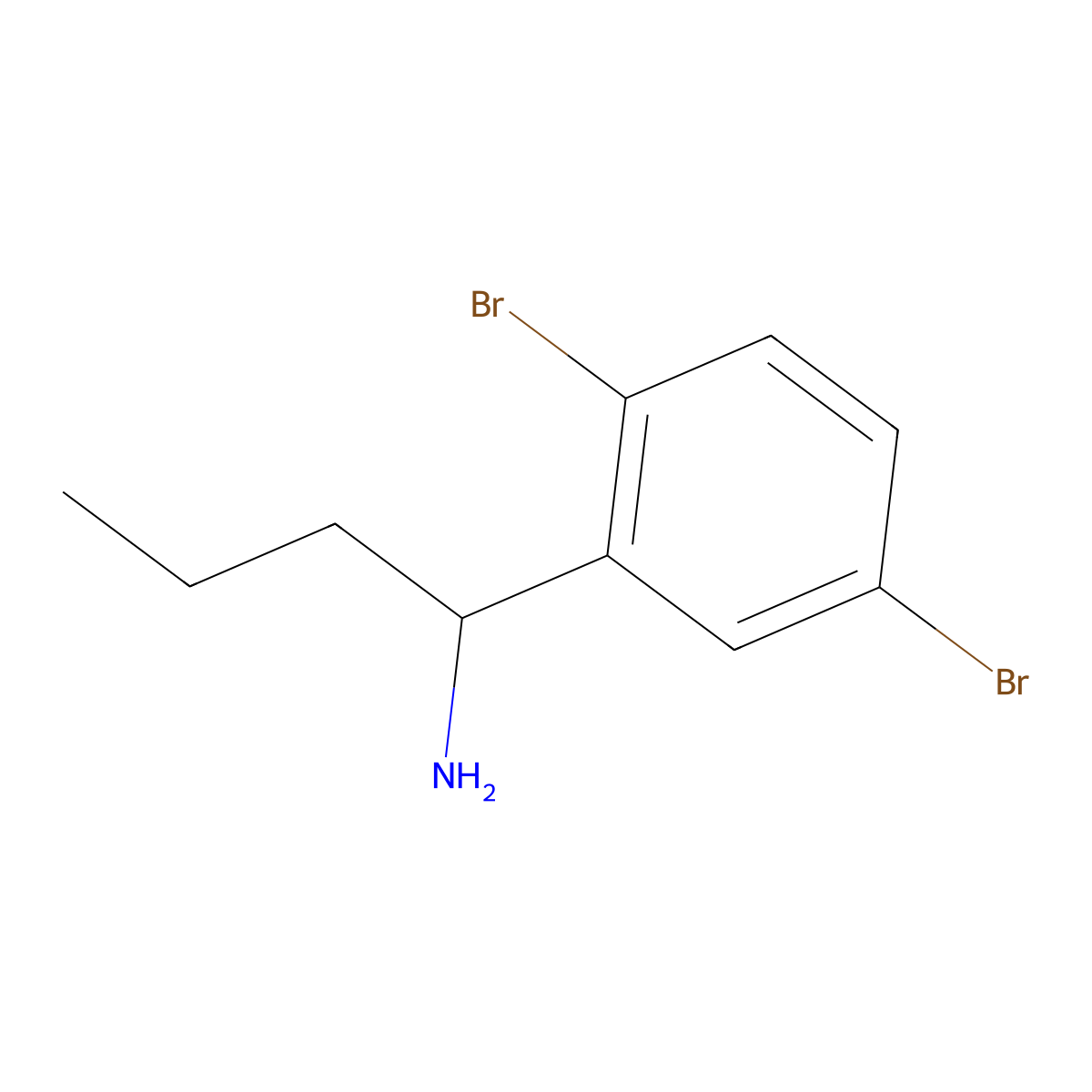 1-(2,5-Dibromophenyl)butan-1-amine molecular structure, CAS 1021051-93-3