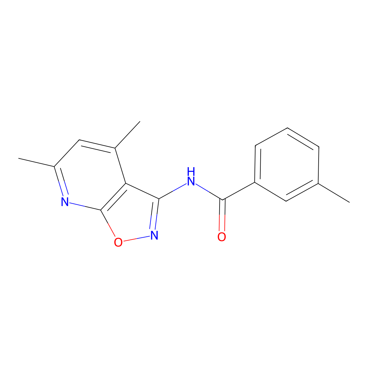 N-(4,6-dimethylisoxazolo[5,4-b]pyridin-3-yl)-3-methylbenzamide molecular structure, CAS 1021052-49-2
