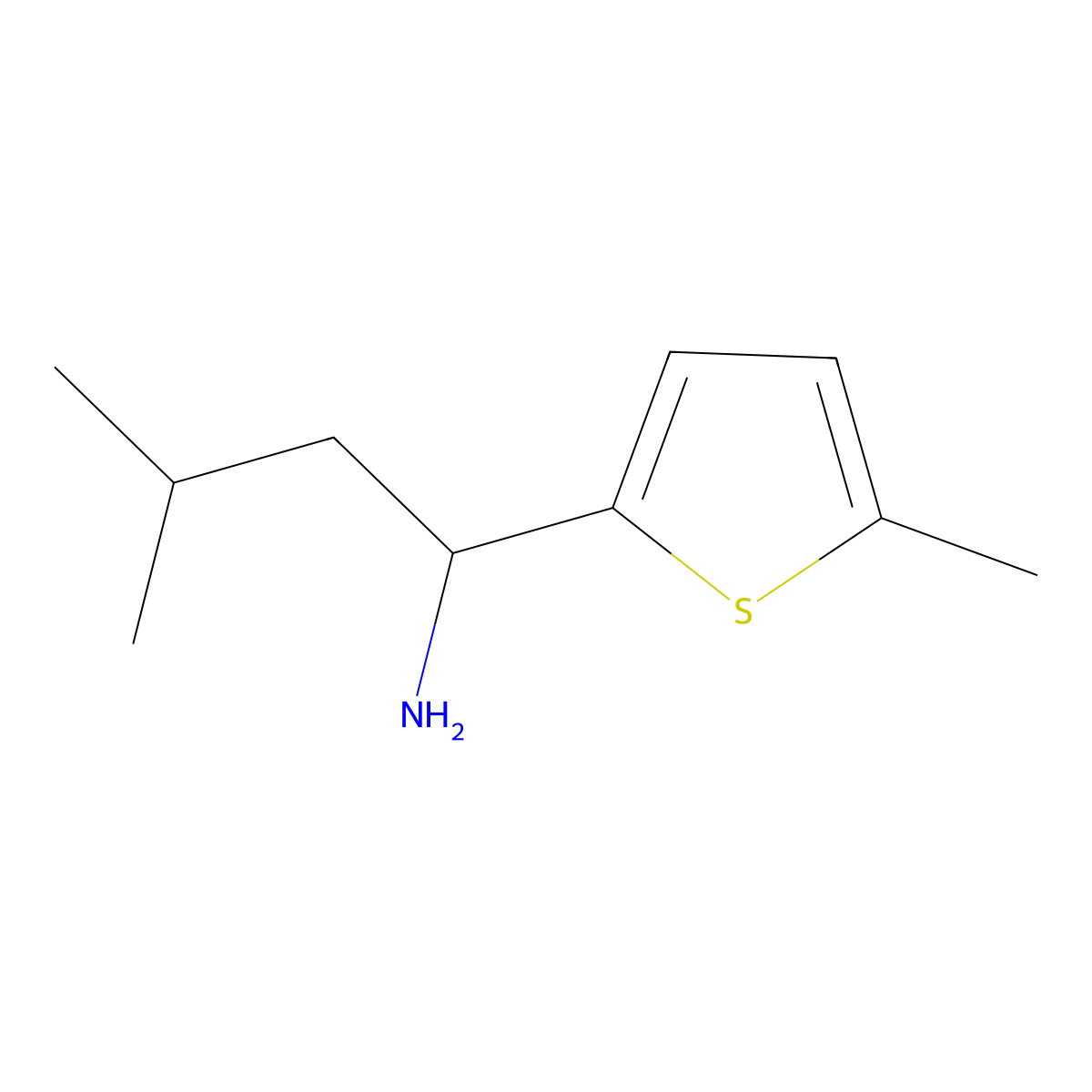 3-Methyl-1-(5-methylthiophen-2-yl)butan-1-amine molecular structure, CAS 1021053-10-0
