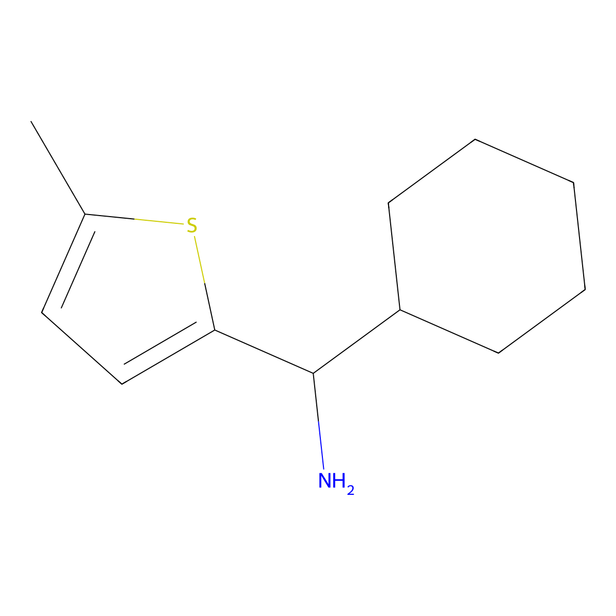 Cyclohexyl(5-methylthiophen-2-yl)methanamine molecular structure, CAS 1021053-13-3