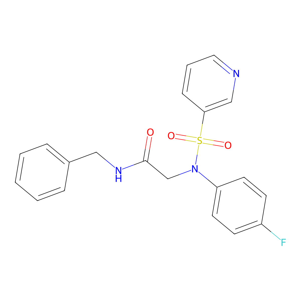 N-benzyl-2-(N-(4-fluorophenyl)pyridine-3-sulfonamido)acetamide molecular structure, CAS 1021054-81-8