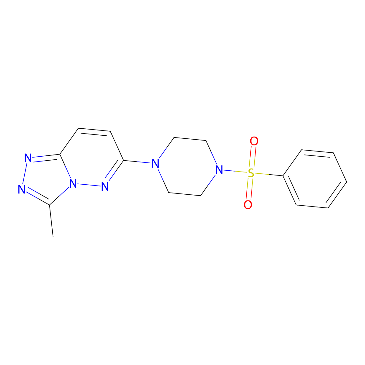 3-Methyl-6-(4-(phenylsulfonyl)piperazin-1-yl)-[1,2,4]triazolo[4,3-b]pyridazine molecular structure, CAS 1021055-30-0