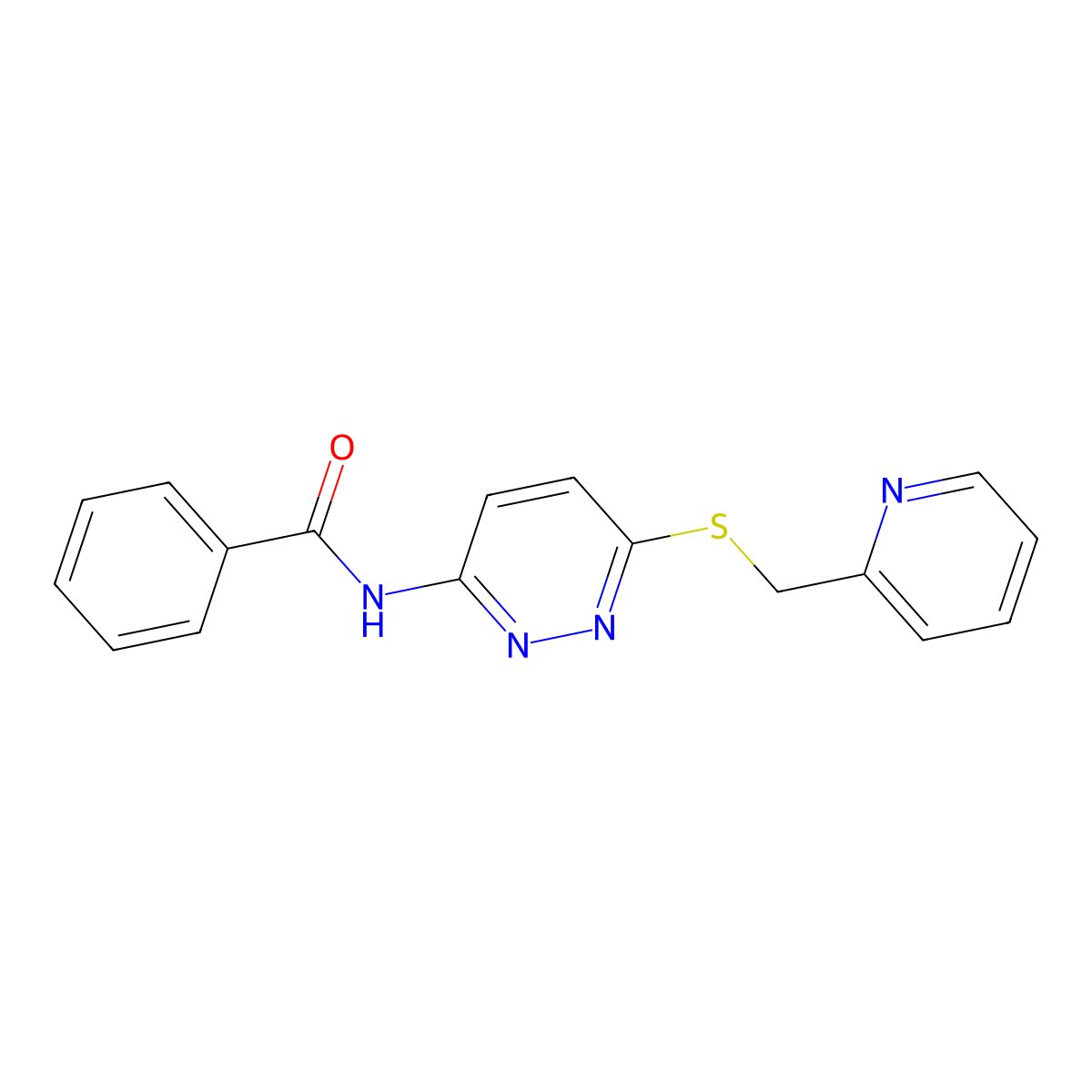 N-(6-((pyridin-2-ylmethyl)thio)pyridazin-3-yl)benzamide molecular structure, CAS 1021055-72-0