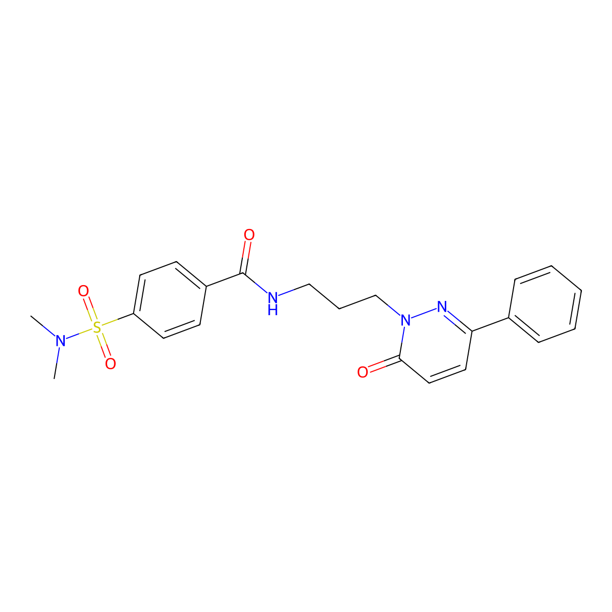 4-(N,N-dimethylsulfamoyl)-N-(3-(6-oxo-3-phenylpyridazin-1(6H)-yl)propyl)benzamide molecular structure, CAS 1021056-34-7