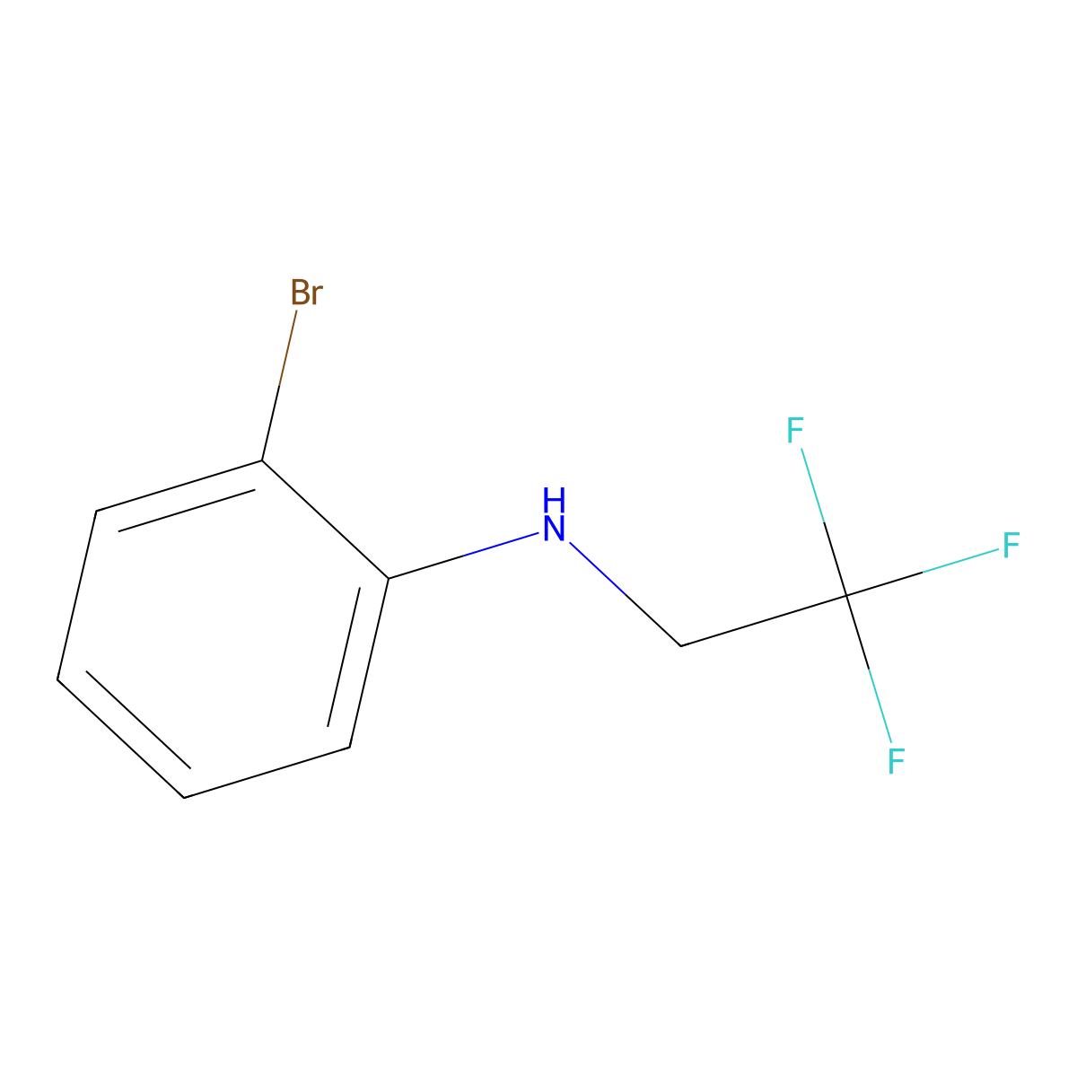 2-bromo-N-(2,2,2-trifluoroethyl)aniline molecular structure, CAS 1021056-39-2