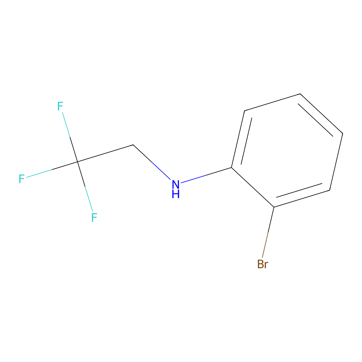 2-bromo-N-(2,2,2-trifluoroethyl)aniline molecular structure, CAS 1021056-39-2