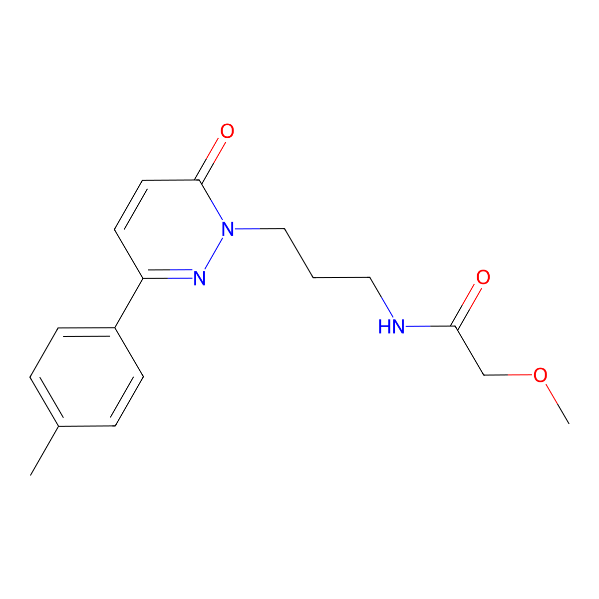 2-methoxy-N-(3-(6-oxo-3-(p-tolyl)pyridazin-1(6H)-yl)propyl)acetamide molecular structure, CAS 1021056-40-5