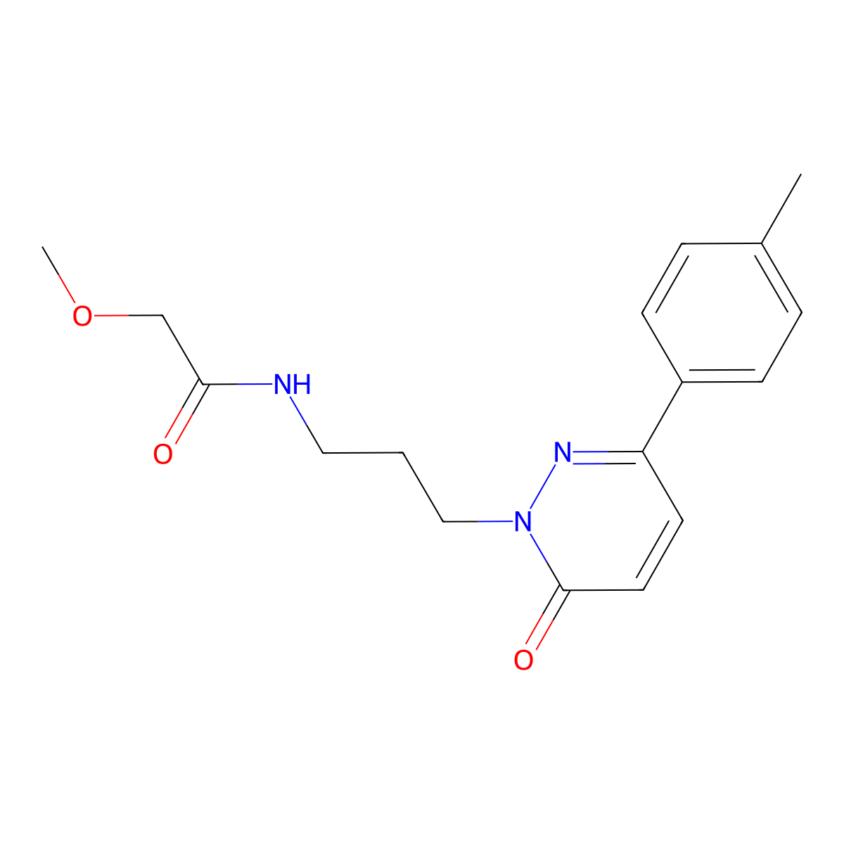 2-methoxy-N-(3-(6-oxo-3-(p-tolyl)pyridazin-1(6H)-yl)propyl)acetamide molecular structure, CAS 1021056-40-5