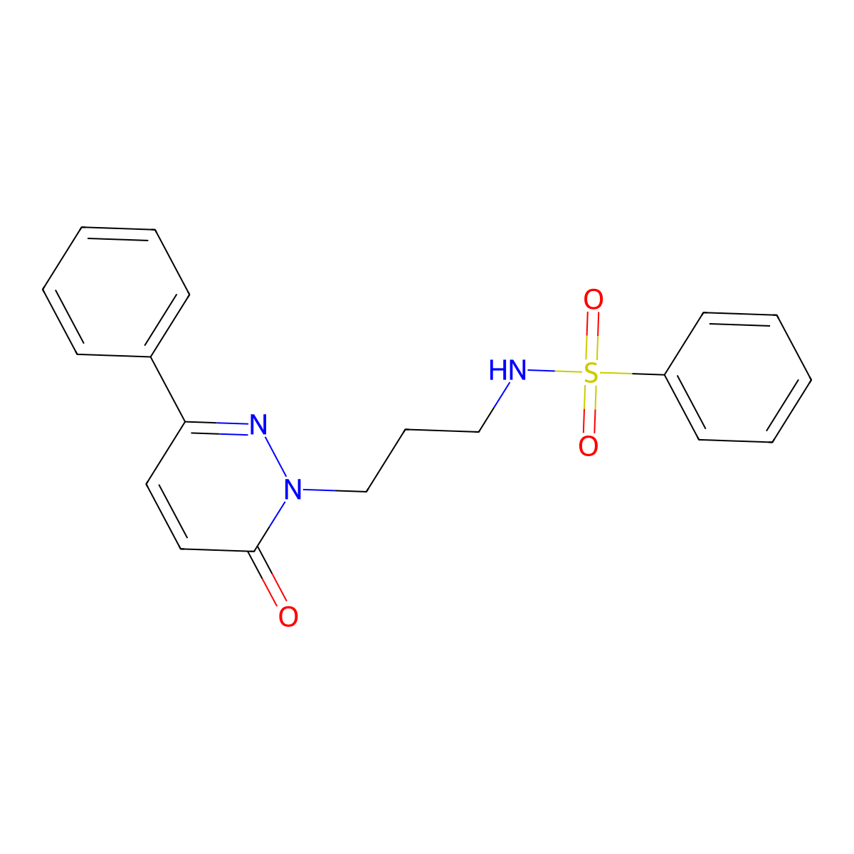 N-(3-(6-oxo-3-phenylpyridazin-1(6H)-yl)propyl)benzenesulfonamide molecular structure, CAS 1021056-59-6