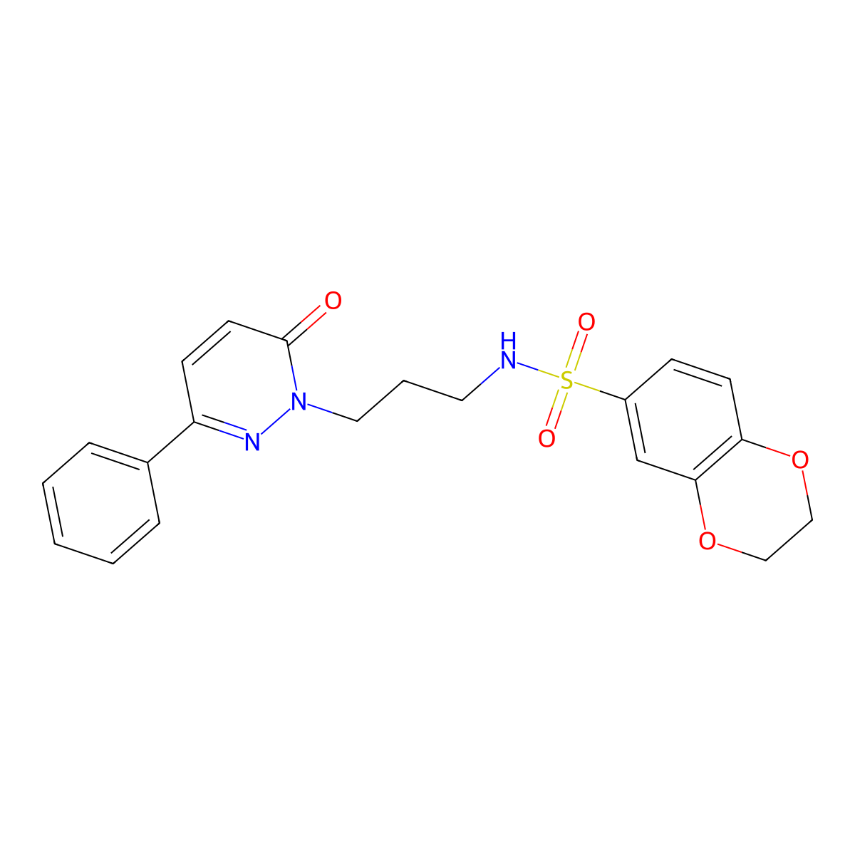 N-(3-(6-oxo-3-phenylpyridazin-1(6H)-yl)propyl)-2,3-dihydrobenzo[b][1,4]dioxine-6-sulfonamide molecular structure, CAS 1021056-62-1