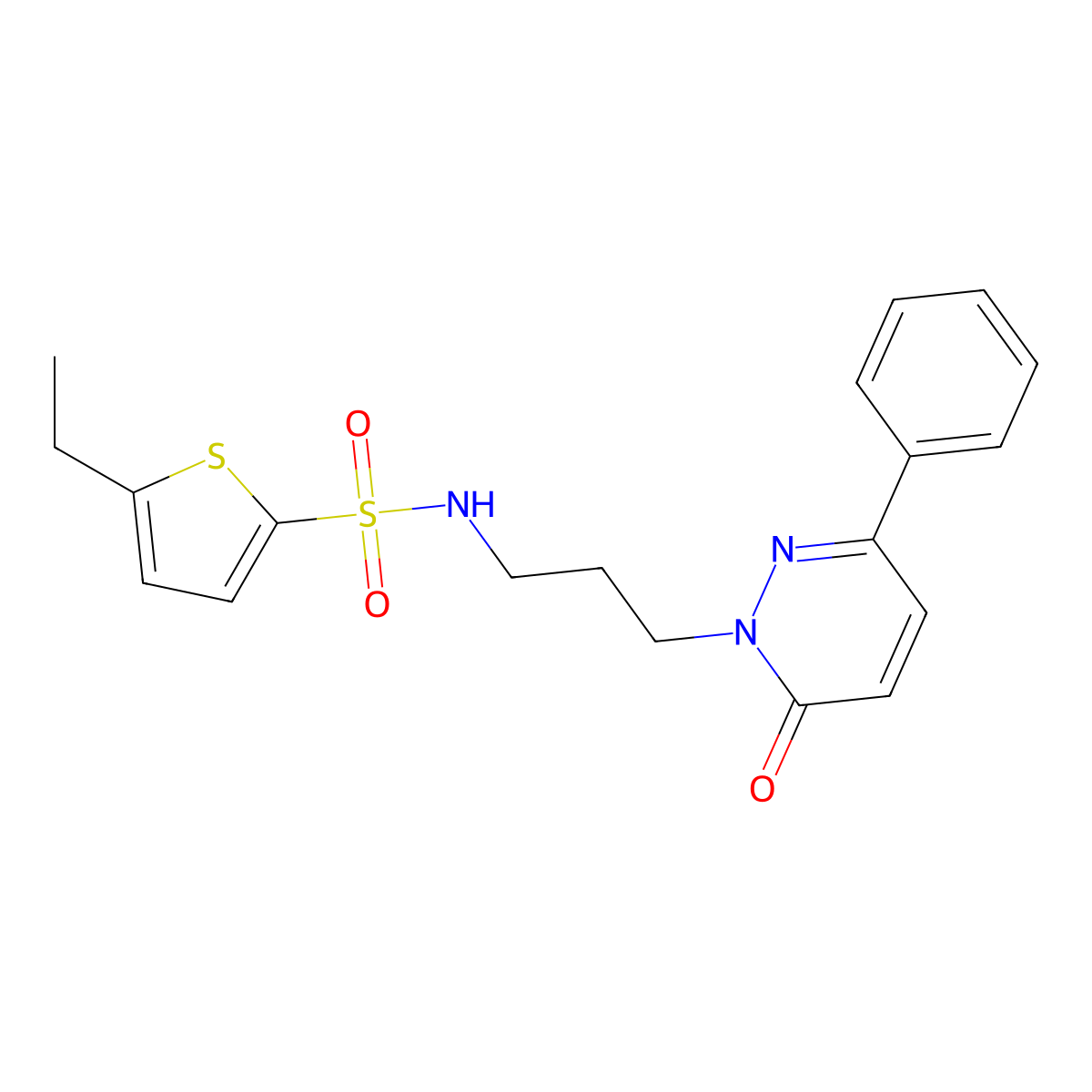 5-ethyl-N-(3-(6-oxo-3-phenylpyridazin-1(6H)-yl)propyl)thiophene-2-sulfonamide molecular structure, CAS 1021056-68-7