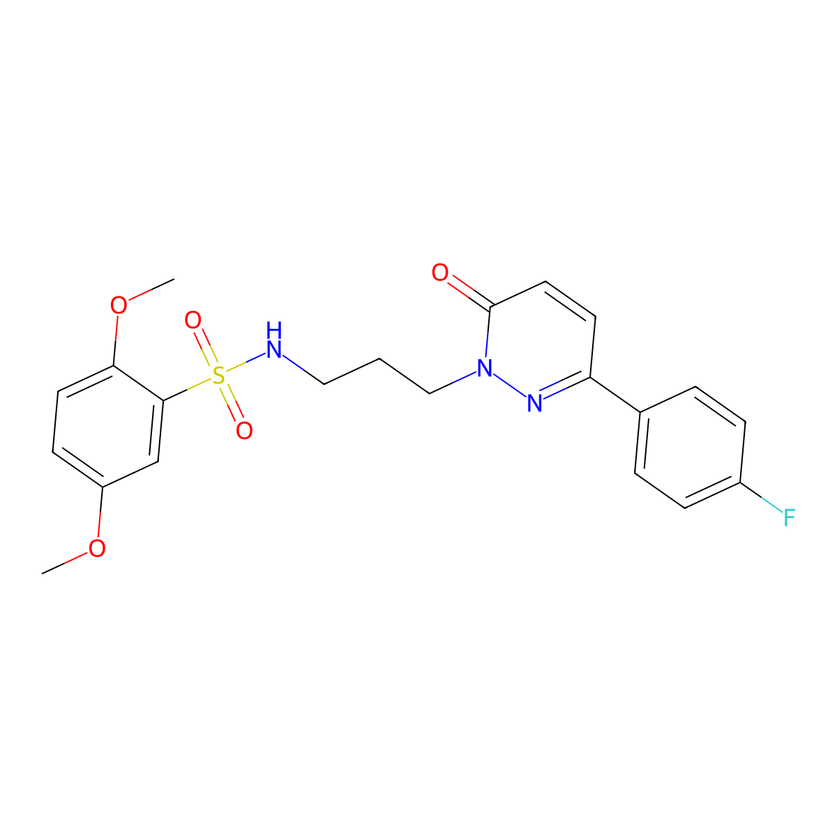 N-(3-(3-(4-fluorophenyl)-6-oxopyridazin-1(6H)-yl)propyl)-2,5-dimethoxybenzenesulfonamide molecular structure, CAS 1021056-80-3