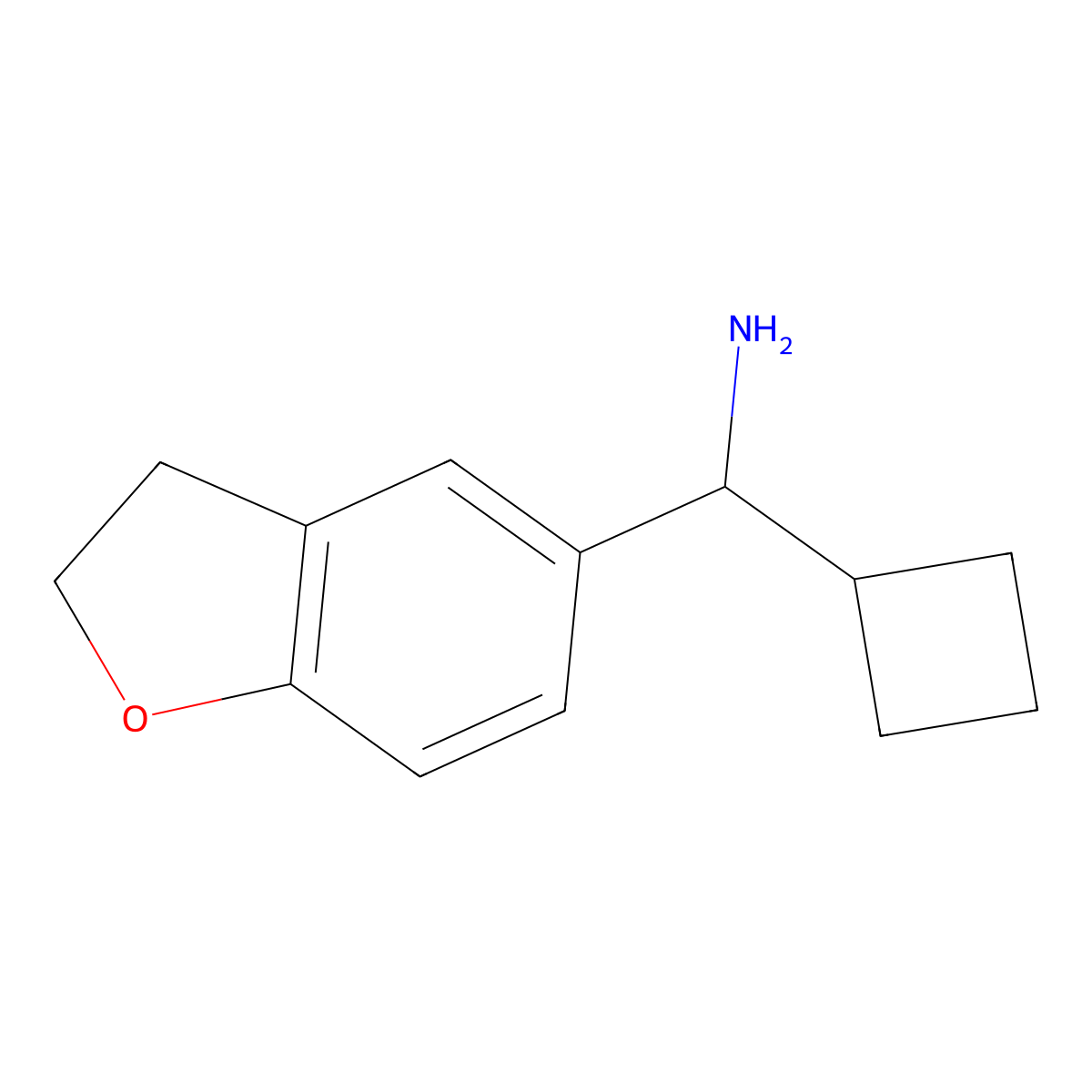 Cyclobutyl(2,3-dihydrobenzofuran-5-yl)methanamine molecular structure, CAS 1021058-13-8