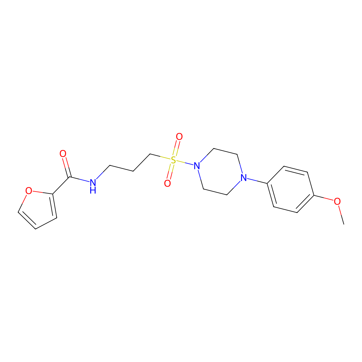 N-(3-((4-(4-methoxyphenyl)piperazin-1-yl)sulfonyl)propyl)furan-2-carboxamide molecular structure, CAS 1021058-71-8