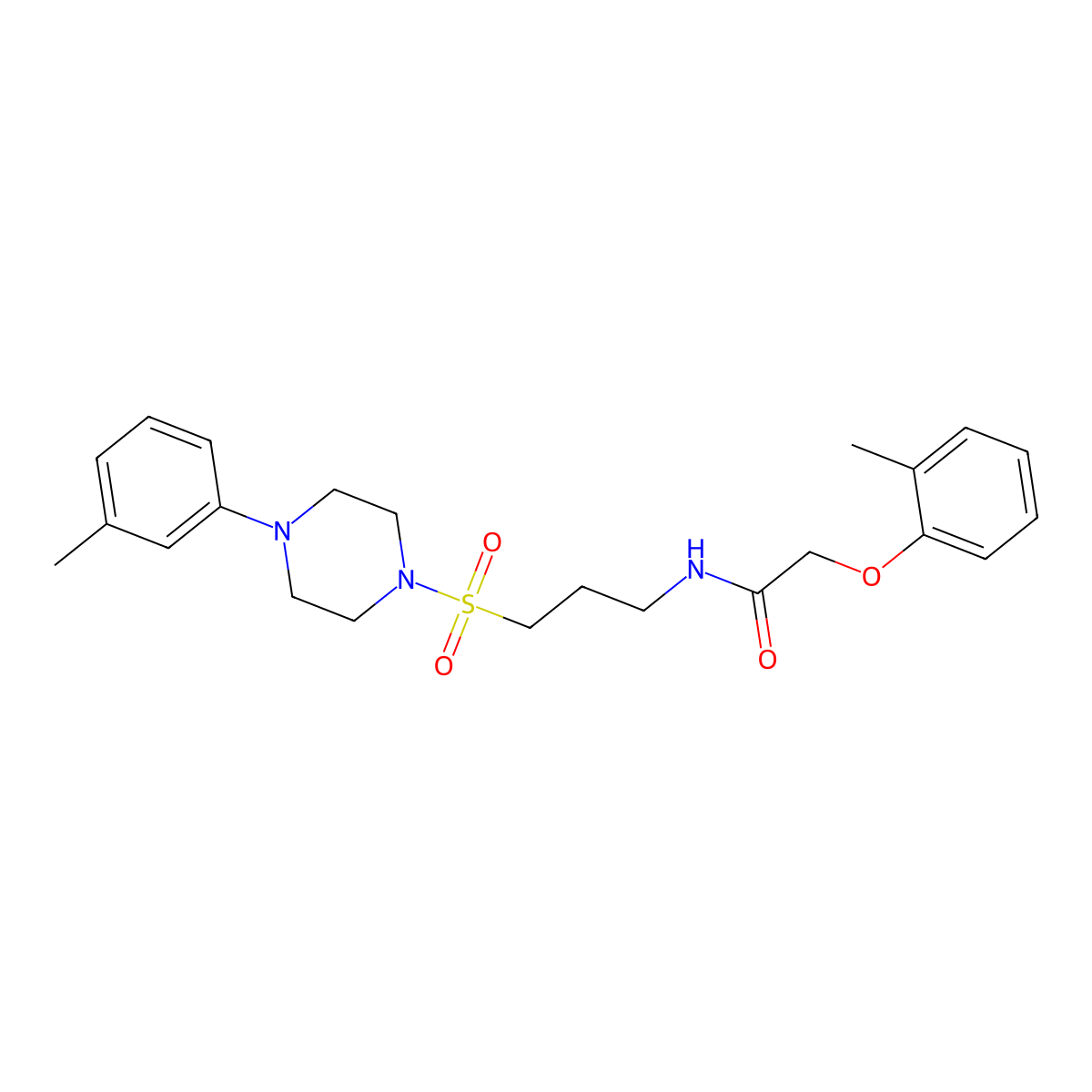 N-(3-((4-(m-tolyl)piperazin-1-yl)sulfonyl)propyl)-2-(o-tolyloxy)acetamide molecular structure, CAS 1021058-81-0