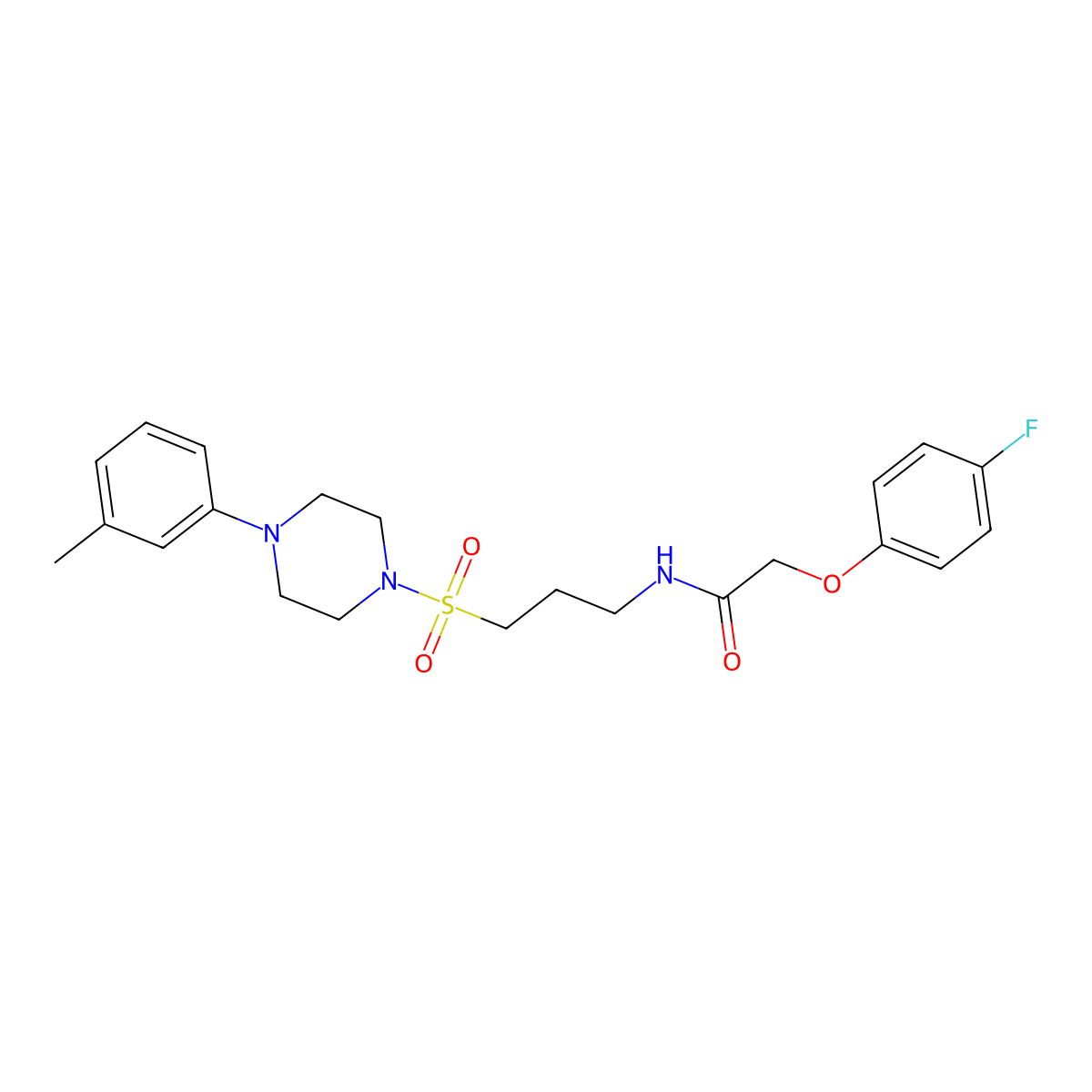 2-(4-fluorophenoxy)-N-(3-((4-(m-tolyl)piperazin-1-yl)sulfonyl)propyl)acetamide molecular structure, CAS 1021058-83-2