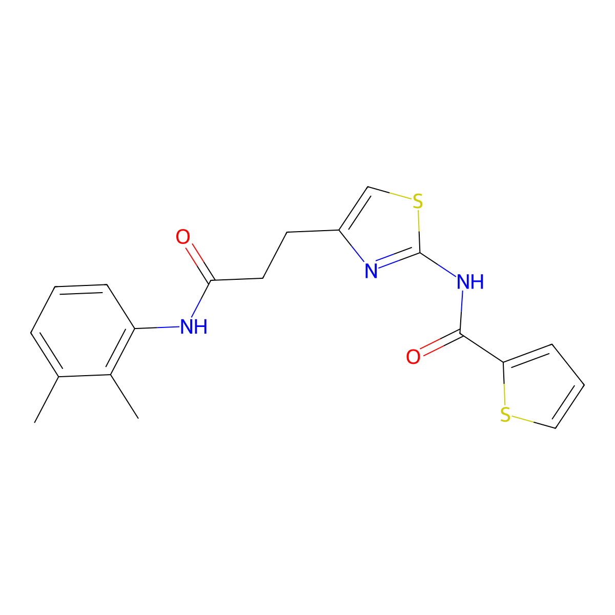 N-(4-(3-((2,3-dimethylphenyl)amino)-3-oxopropyl)thiazol-2-yl)thiophene-2-carboxamide molecular structure, CAS 1021059-09-5