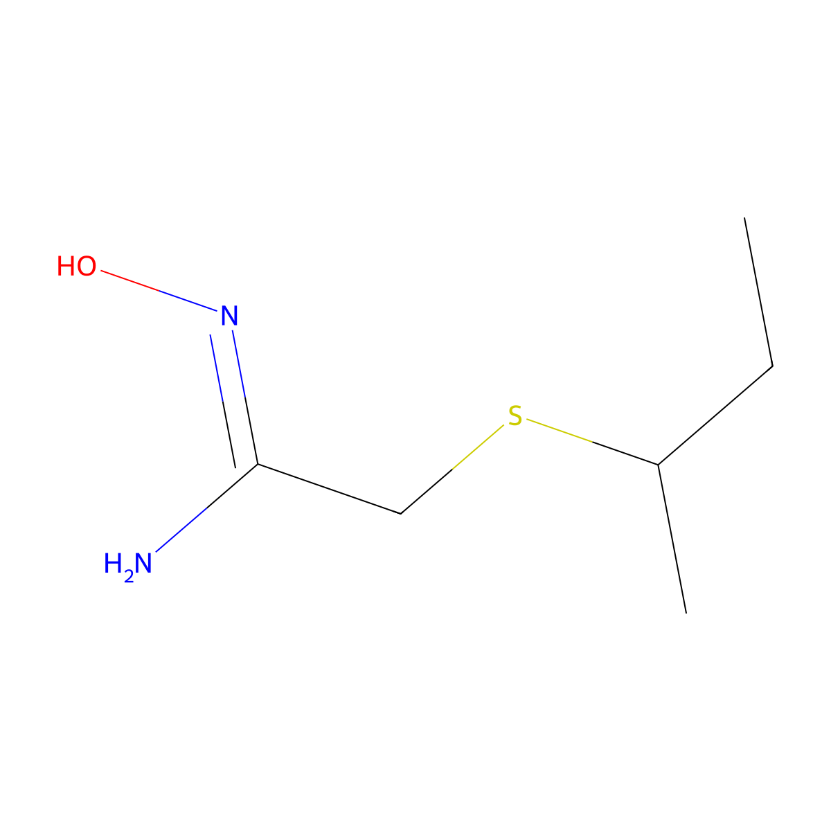 2-(Butan-2-ylsulfanyl)-N'-hydroxyethanimidamide molecular structure, CAS 1021059-26-6