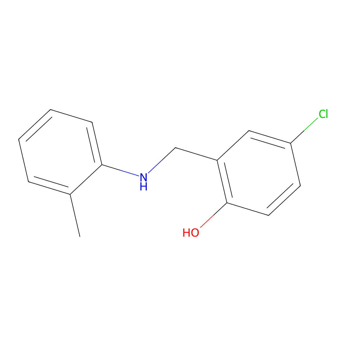 4-Chloro-2-{[(2-methylphenyl)amino]methyl}phenol molecular structure, CAS 1021059-42-6