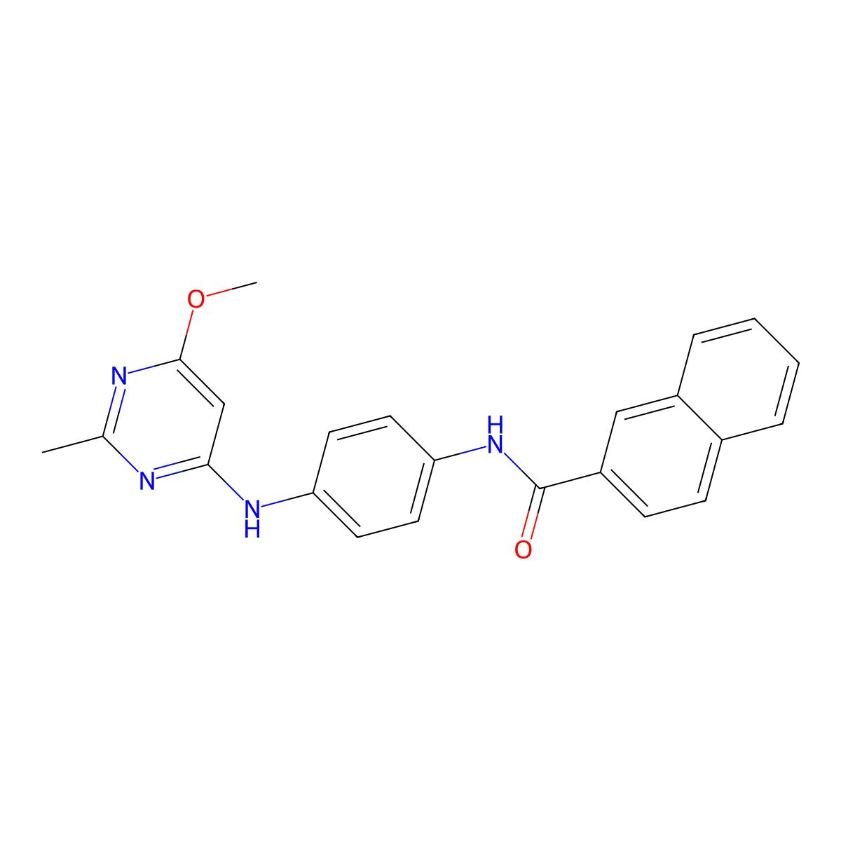 N-(4-((6-methoxy-2-methylpyrimidin-4-yl)amino)phenyl)-2-naphthamide molecular structure, CAS 1021059-69-7